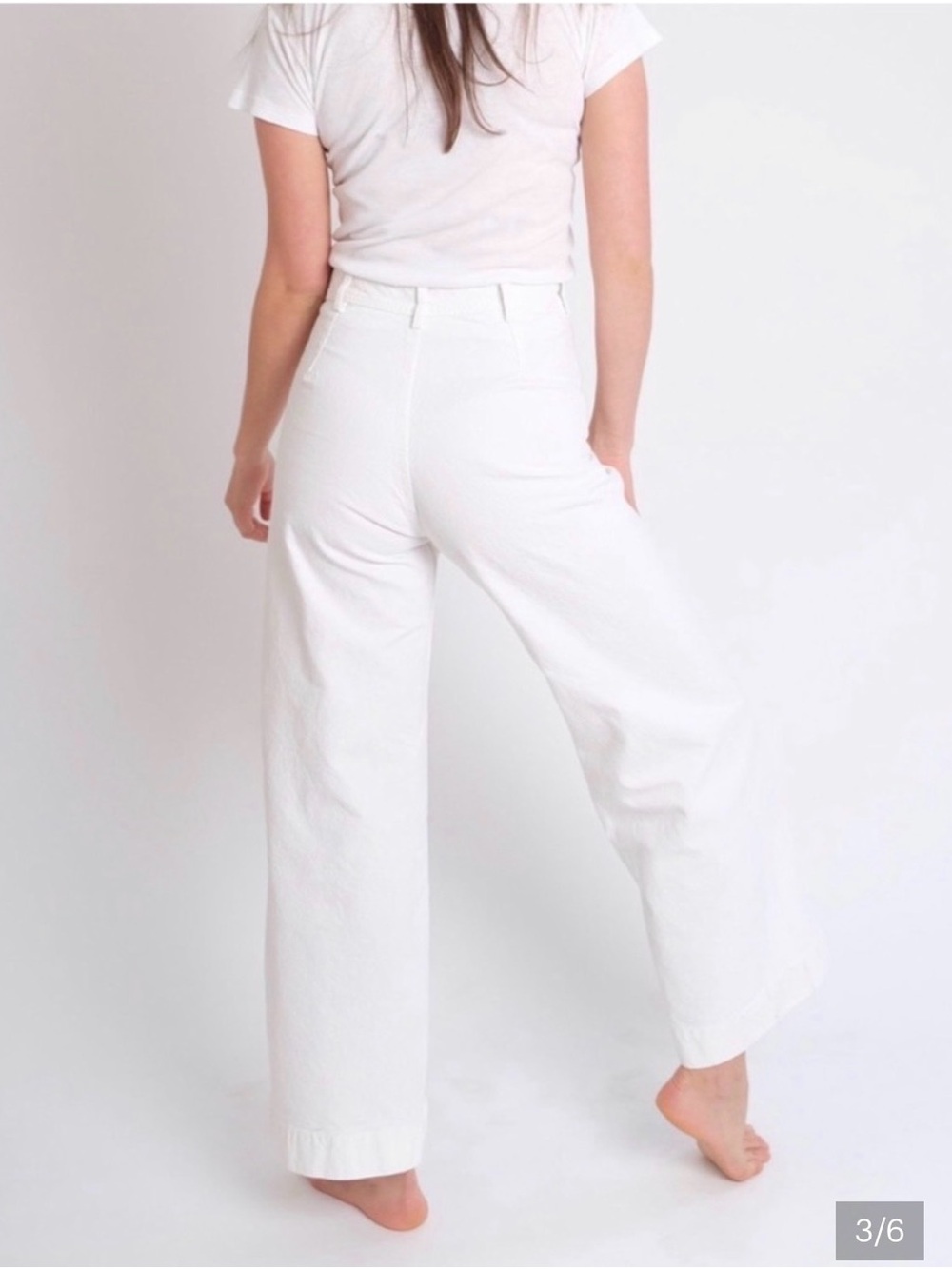 Jesse Kamm sailor Wide Leg Jeans in salt White size 10 - Picture 2 of 6